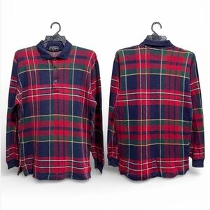 Burberry Red and Navy Plaid Shirt